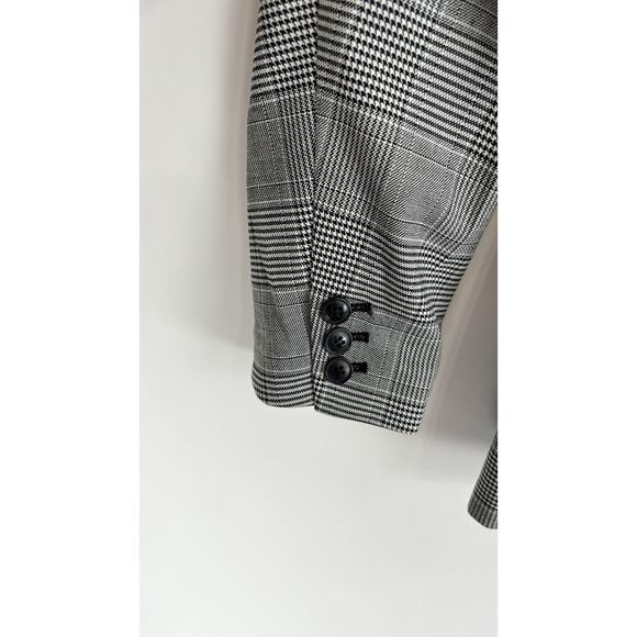 Lane Bryant Plaid Blazer Jacket Womens Plus Size 14 Black White New One Button - Picture 6 of 8